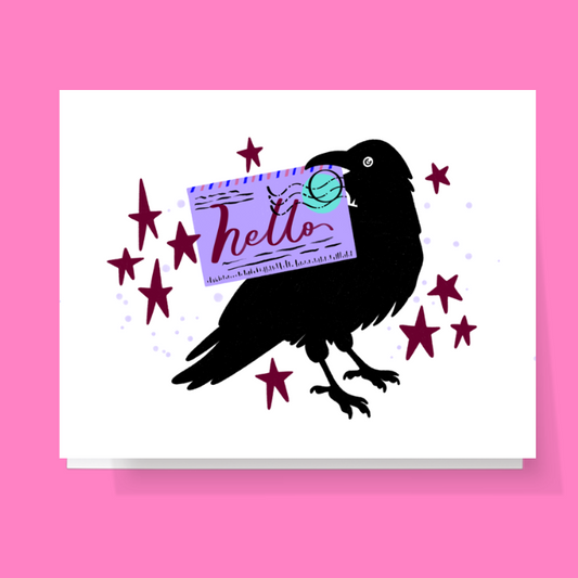 Hello Raven Letter Card