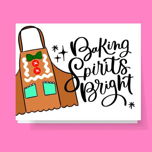 Baking Spirits Bright Apron Card