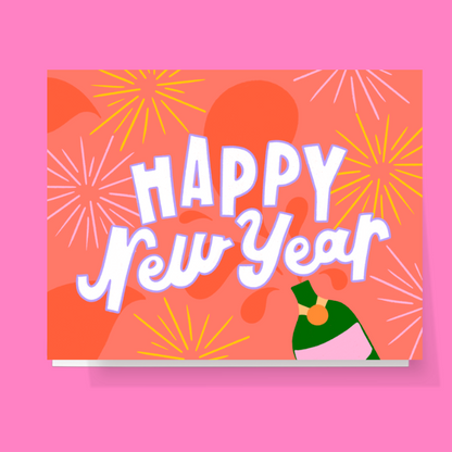 Happy New Year Champagne Card