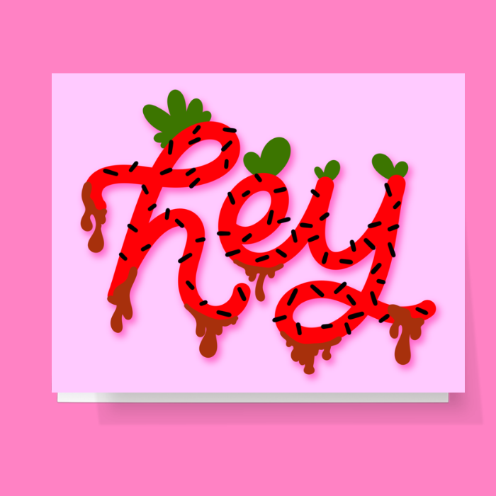Hey Strawberry Letters Card