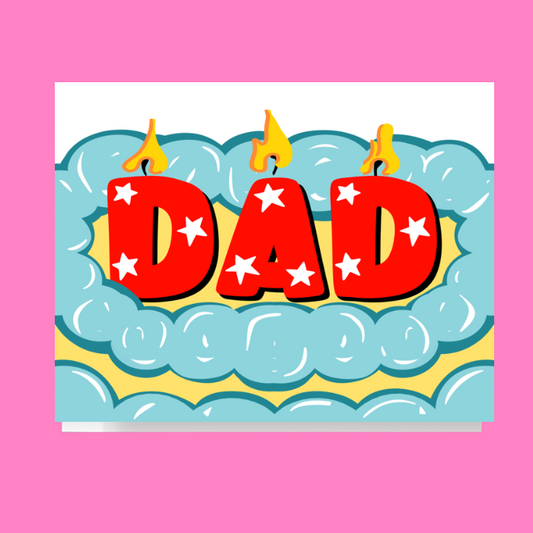 Dad Cake With Candles Card