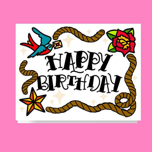 Happy Birthday Tattoo Card