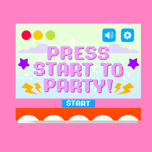 Press Start To Party Video Game Card