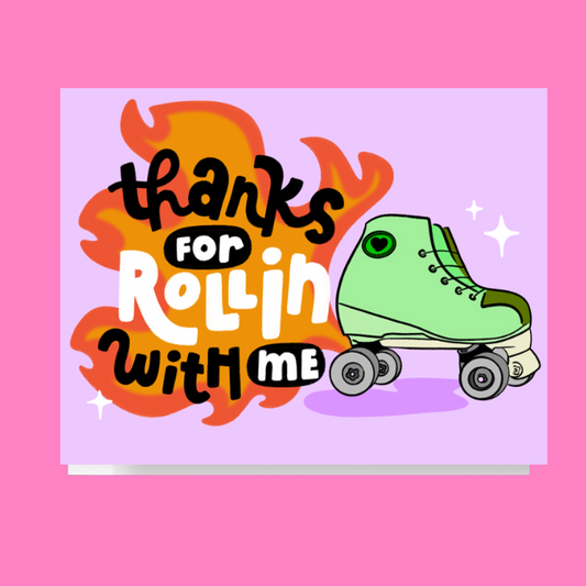 Thanks Roller Skate Card