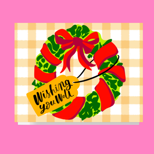 Wishing You Well Holiday Wreathe Card