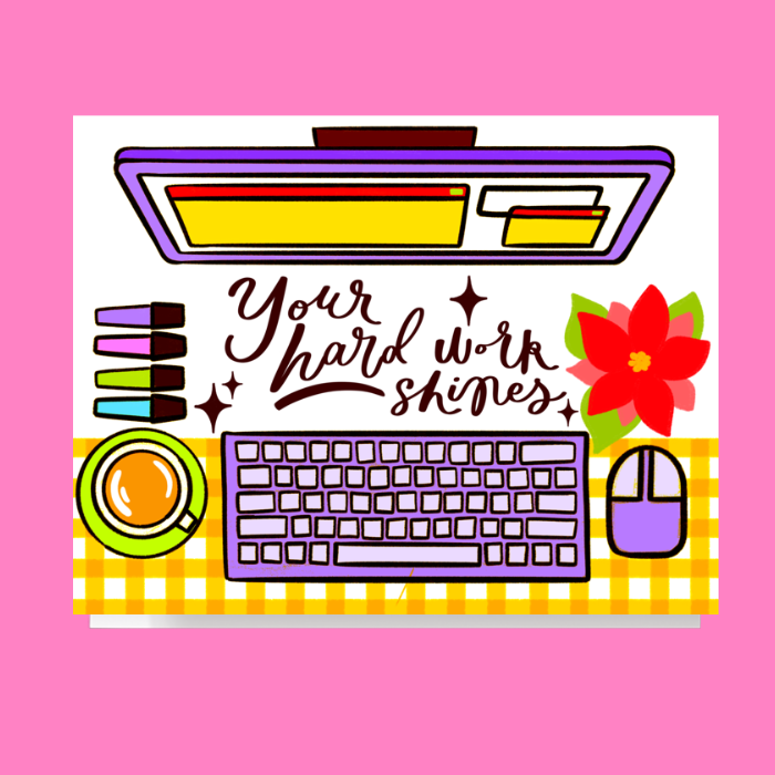 Your Hard Work Shines Office Card