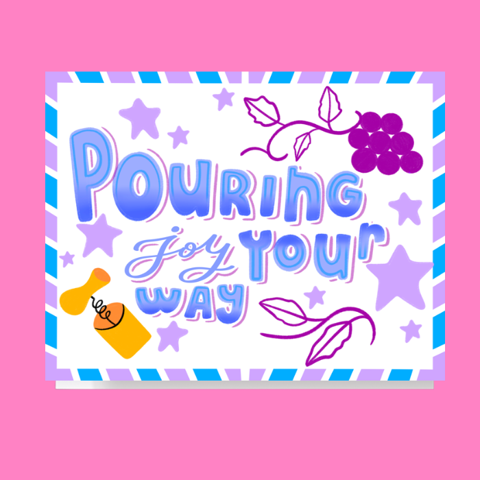 Pouring Joy Your Way Wine Card