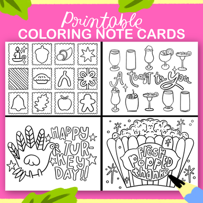 Holiday Coloring Notes Printable