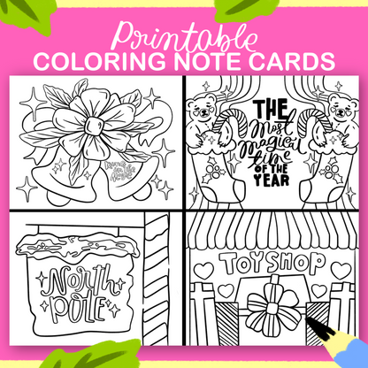 Holiday Coloring Notes Printable