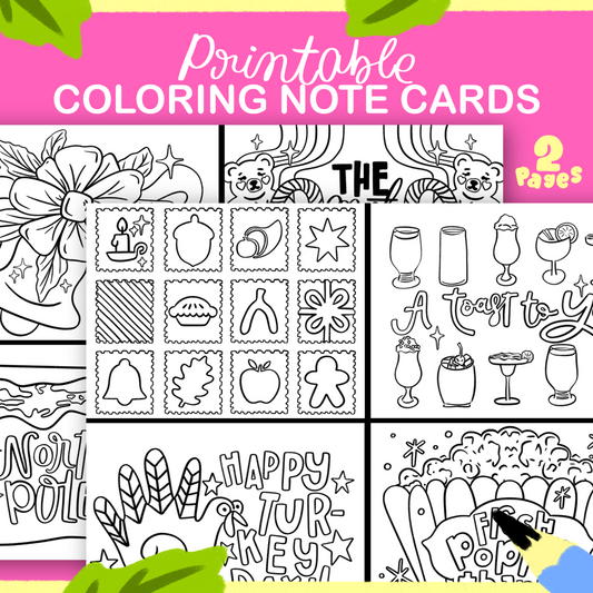 Holiday Coloring Notes Printable