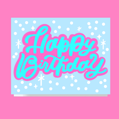 Snow Fall Happy Birthday Card