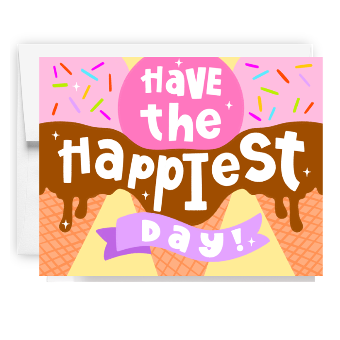 Happiest Day Ice Cream Cone Card