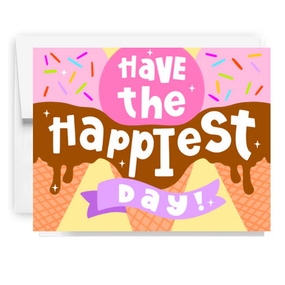 Happiest Day Ice Cream Cone Card