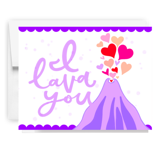 I Lava You Heart Volcano Card
