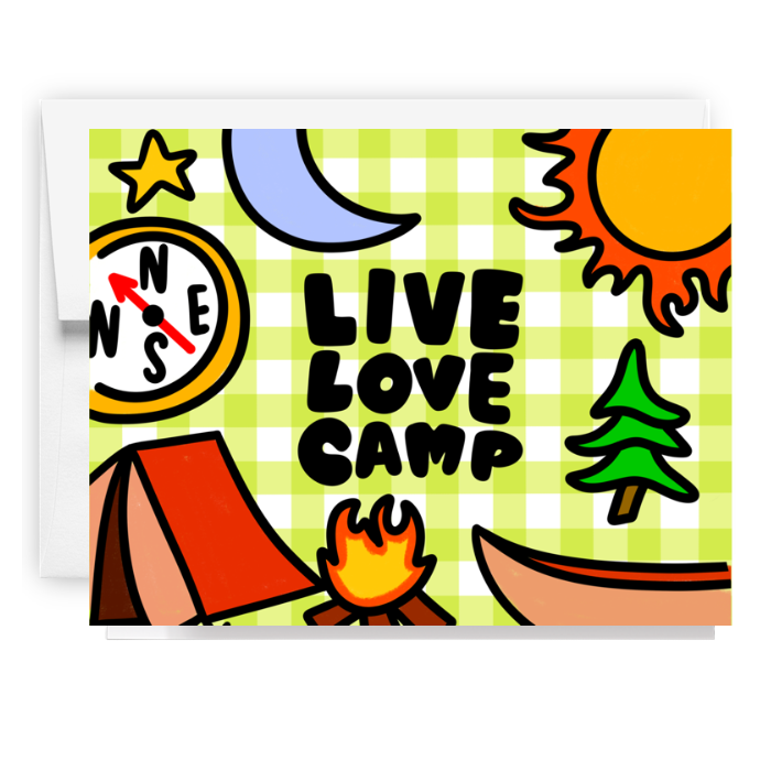 Live Love Camp Doodle Card