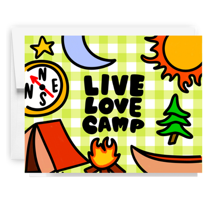 Live Love Camp Doodle Card